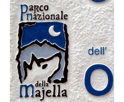 insegna in pietra della Majella per parco nazionale della Majella 